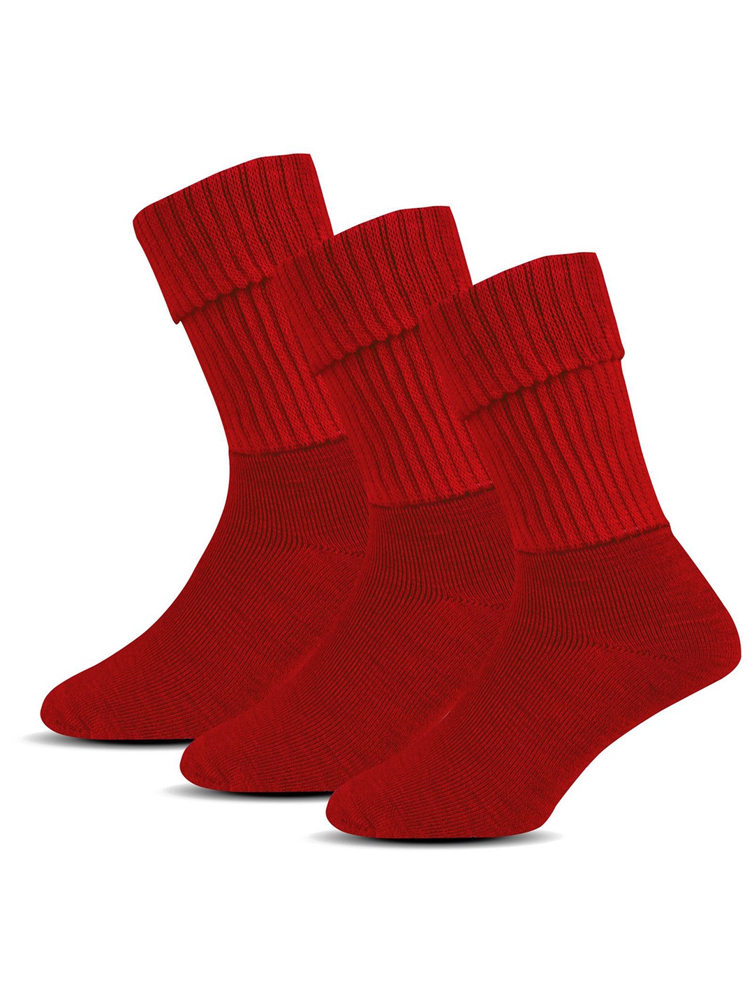 

RC. ROYAL CLASS Women Pack Of 3 Patterned Calf Length Socks, Red