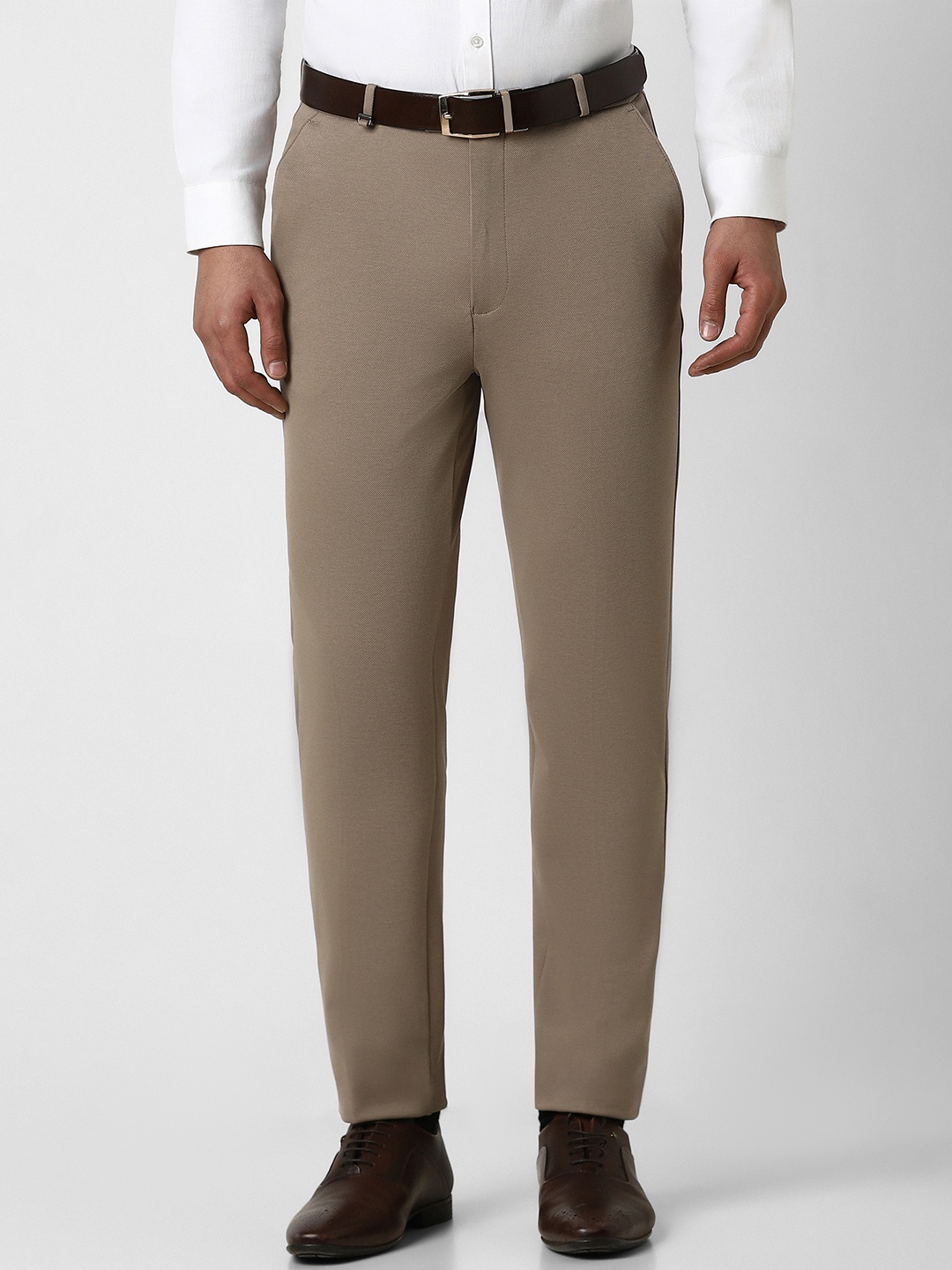 

Van Heusen Men Printed Slim Fit Cotton Trousers, Khaki