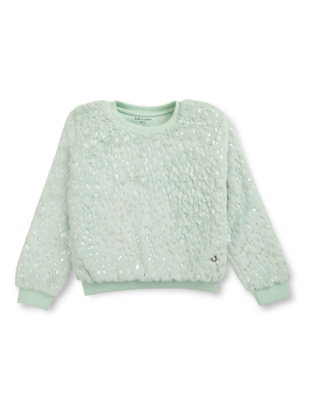 

Gini and Jony Girls Graphic Printed Round Neck Cotton Pullover Sweatshirt, Green