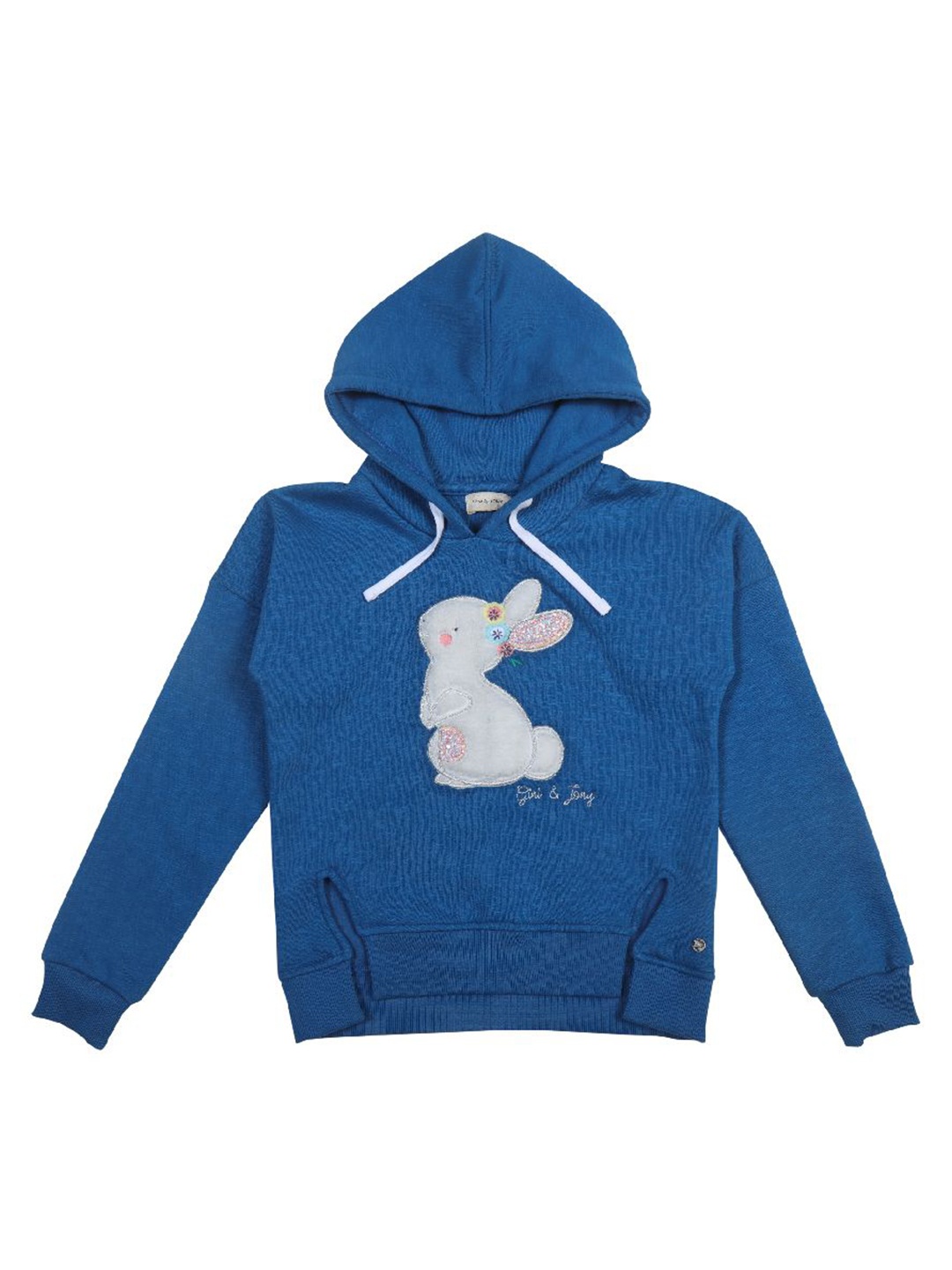 

Gini and Jony Girls Graphic Printed Hooded Pullover Sweatshirt, Blue