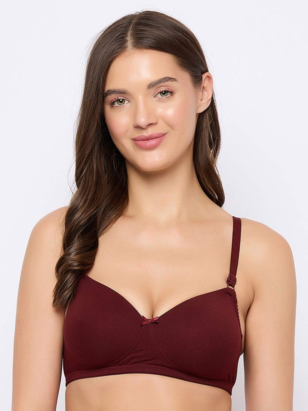 

Clovia Medium Coverage Lightly Padded Underwired Push-Up Bra, Maroon