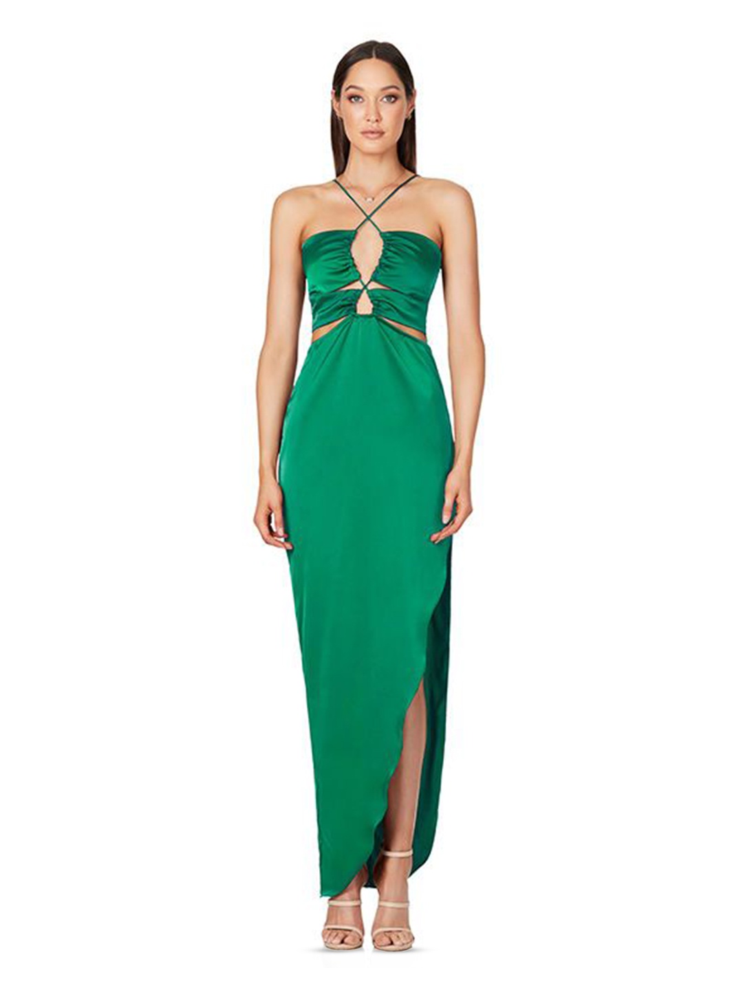 

MIAKEE Women Sheath Maxi Sleeveless Dress, Green