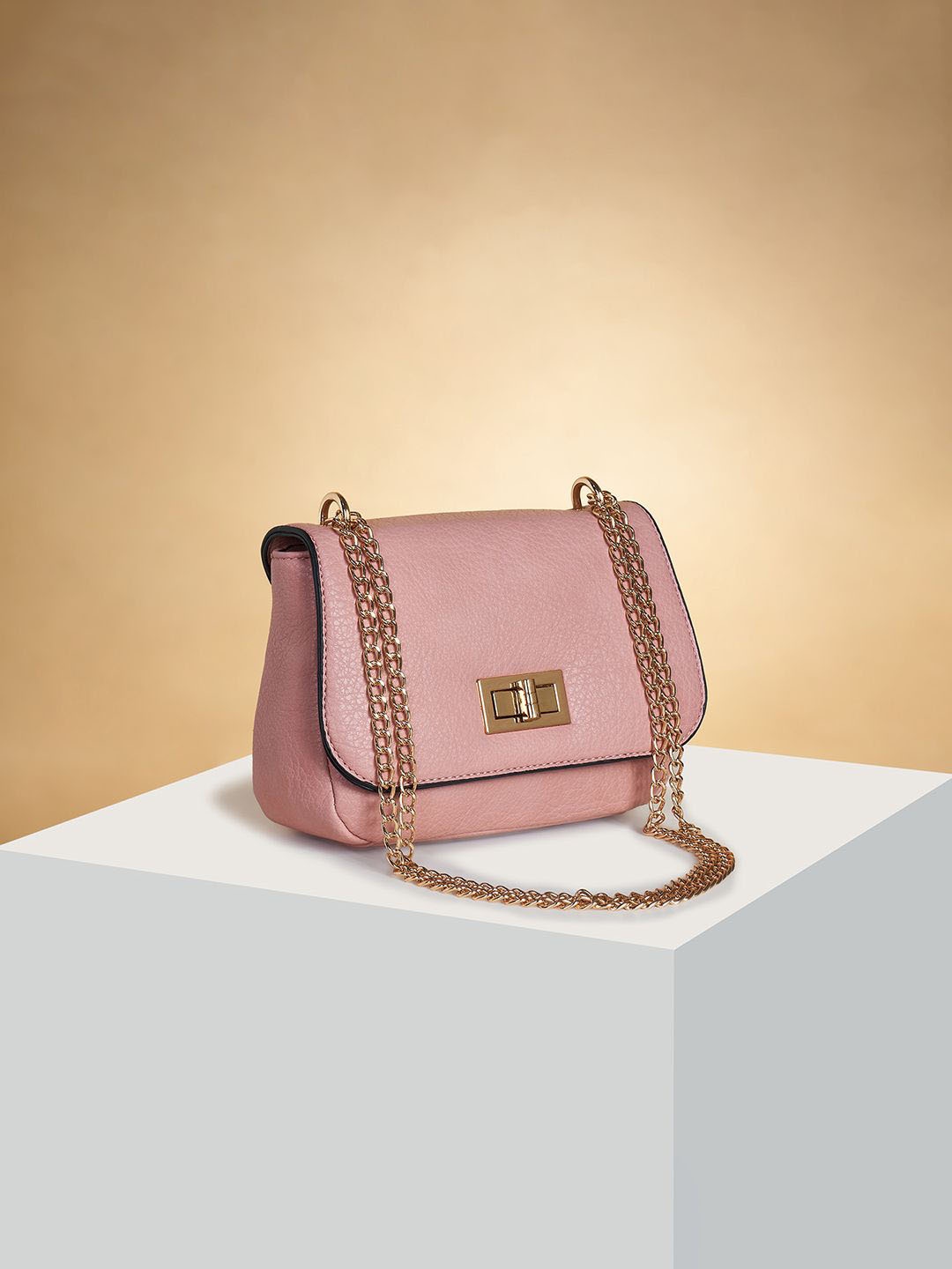 

Forever Glam by Pantaloons Women Structured Sling Bag, Pink