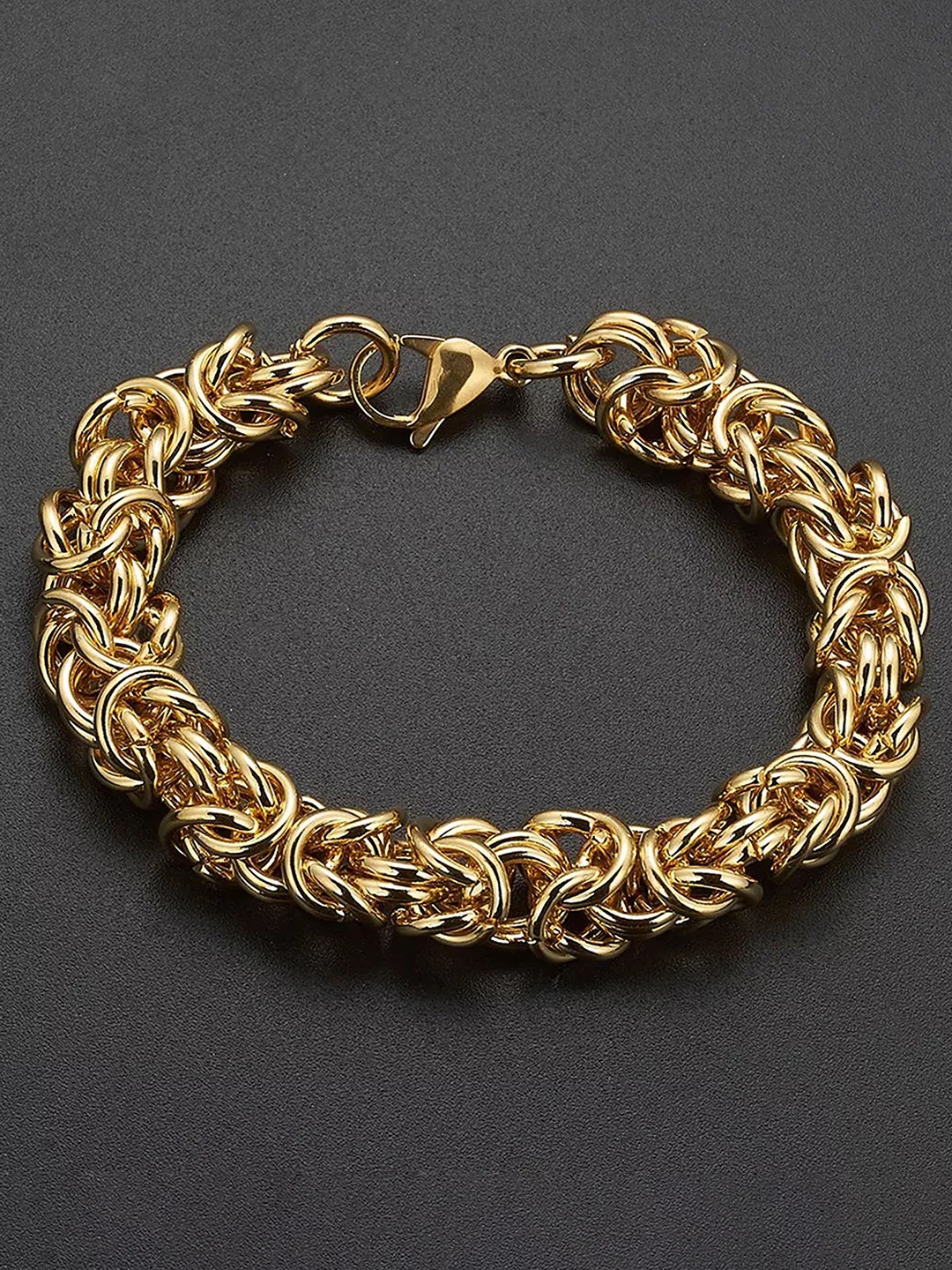 

Heer Collection Men Stainless Steel Link Bracelet, Gold