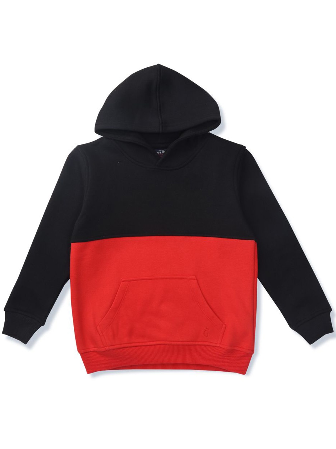 

Gini and Jony Boys Colourblocked Hooded Cotton Pullover Sweatshirt, Black