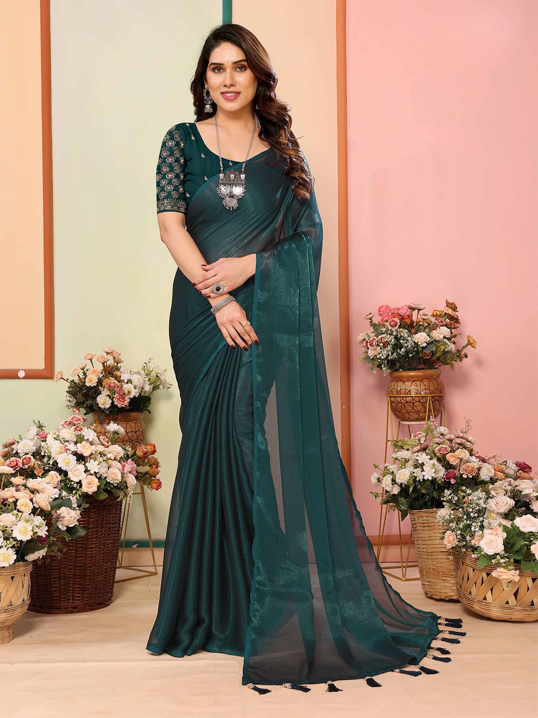 

sareyavella Mysore Silk Saree, Green