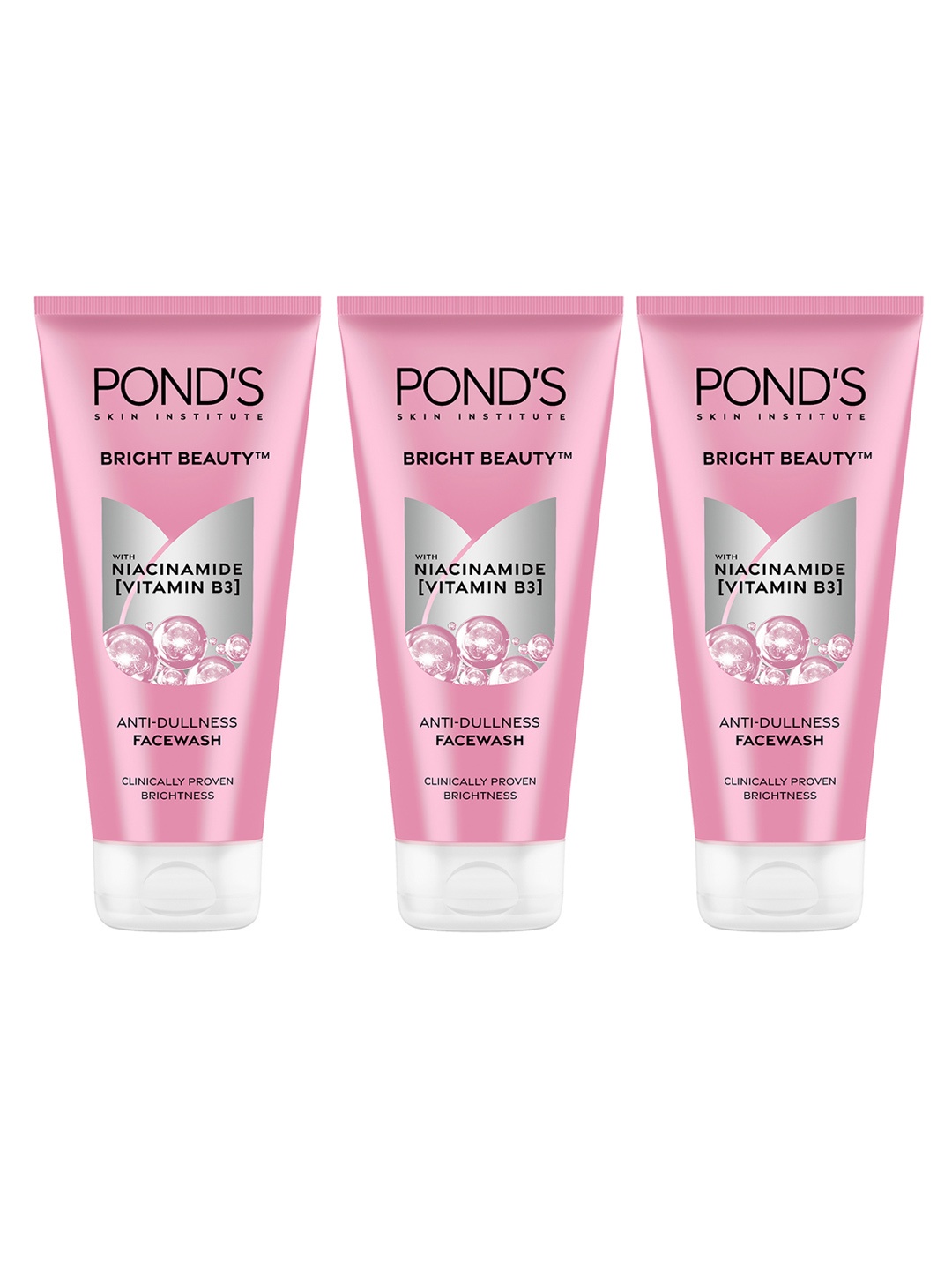 

Ponds Set of 3 Bright Beauty Facewash with Niacinamide for Glass Skin - 200 g each, Pink