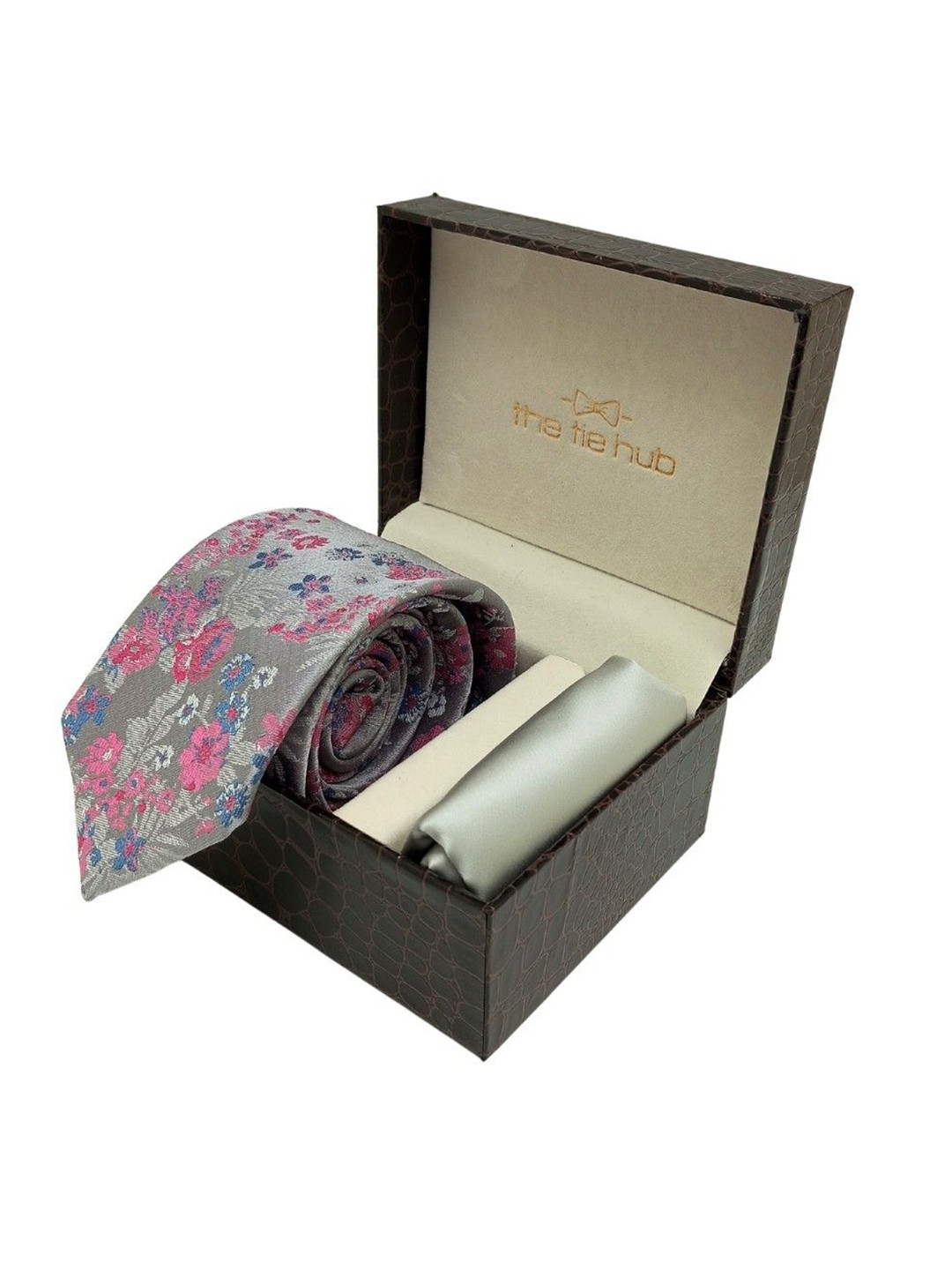 

The Tie Hub Men Accessory Gift Set Of Tie & Pocket Square, Pink