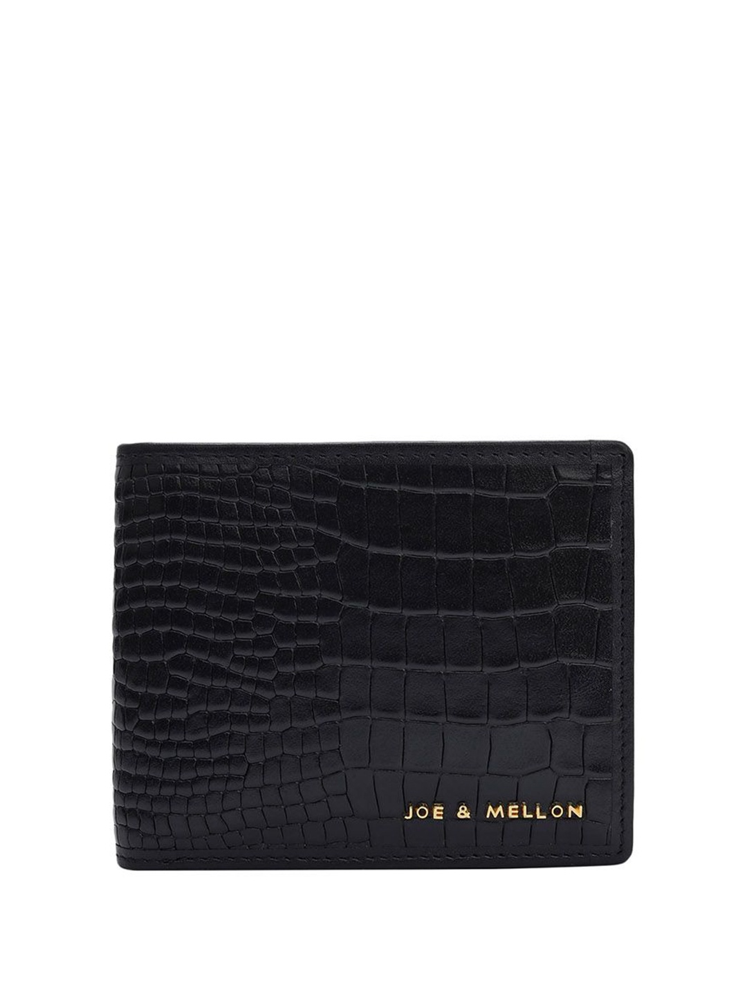 

Joe & Mellon Men Textured Leather Two Fold Wallet, Black