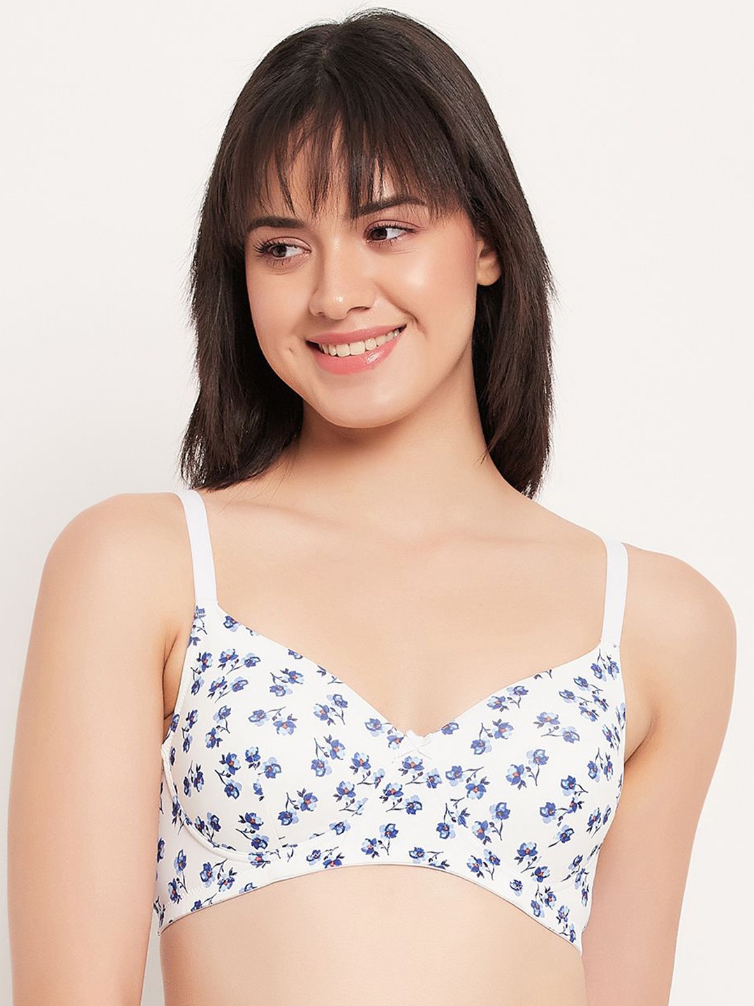 

Clovia Floral Full Coverage Lightly Padded Bra, White