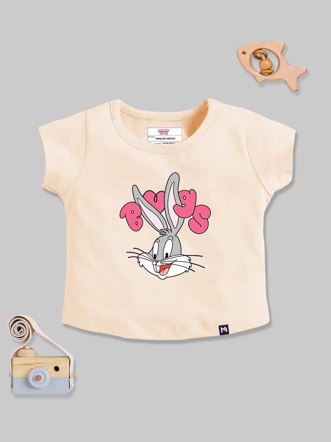 

YK X Minute Mirth Infant Girls Looney Tunes Printed T-shirt, Peach