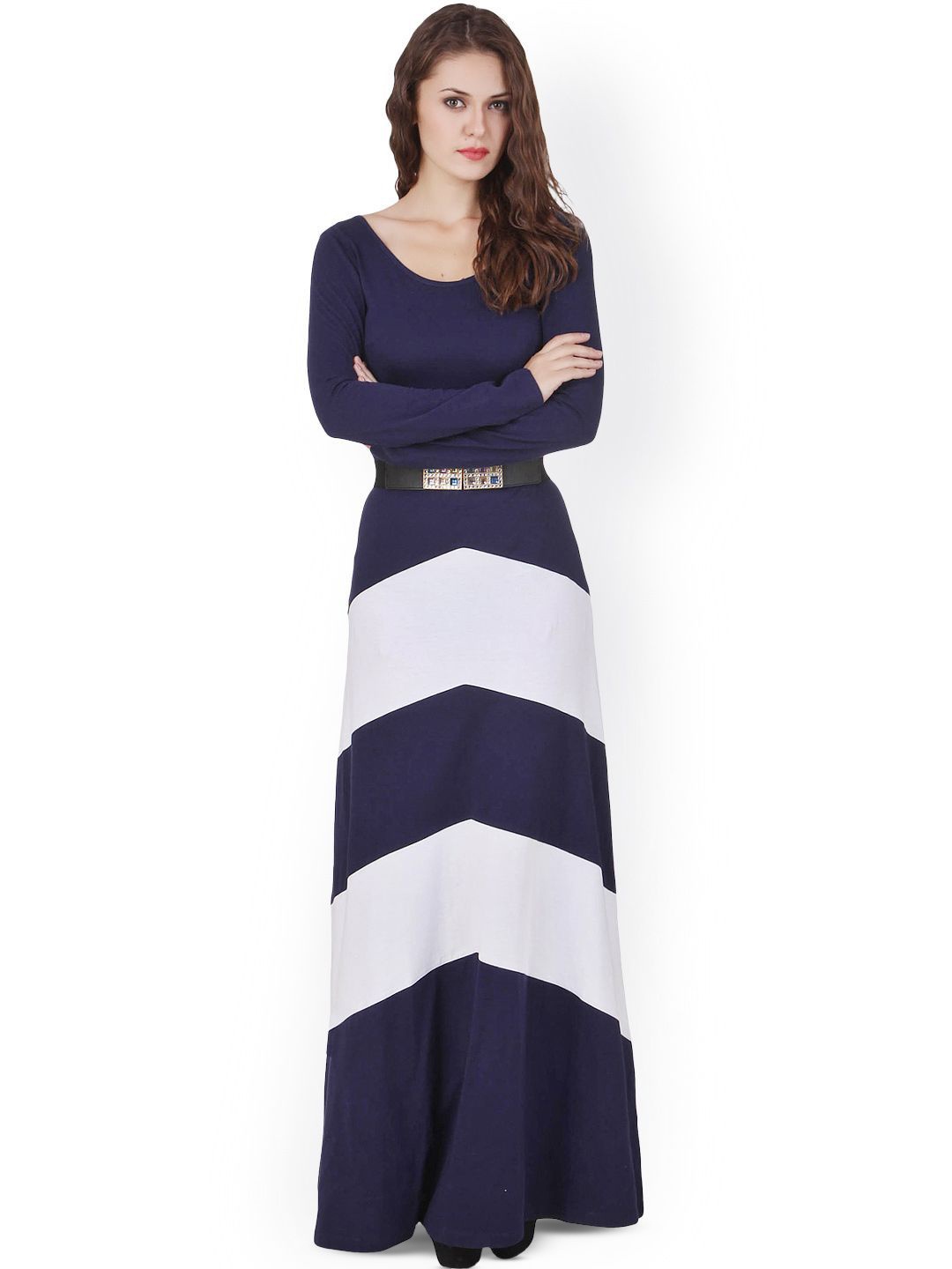 

Texco Women Colourblocked Maxi Dress, Navy blue