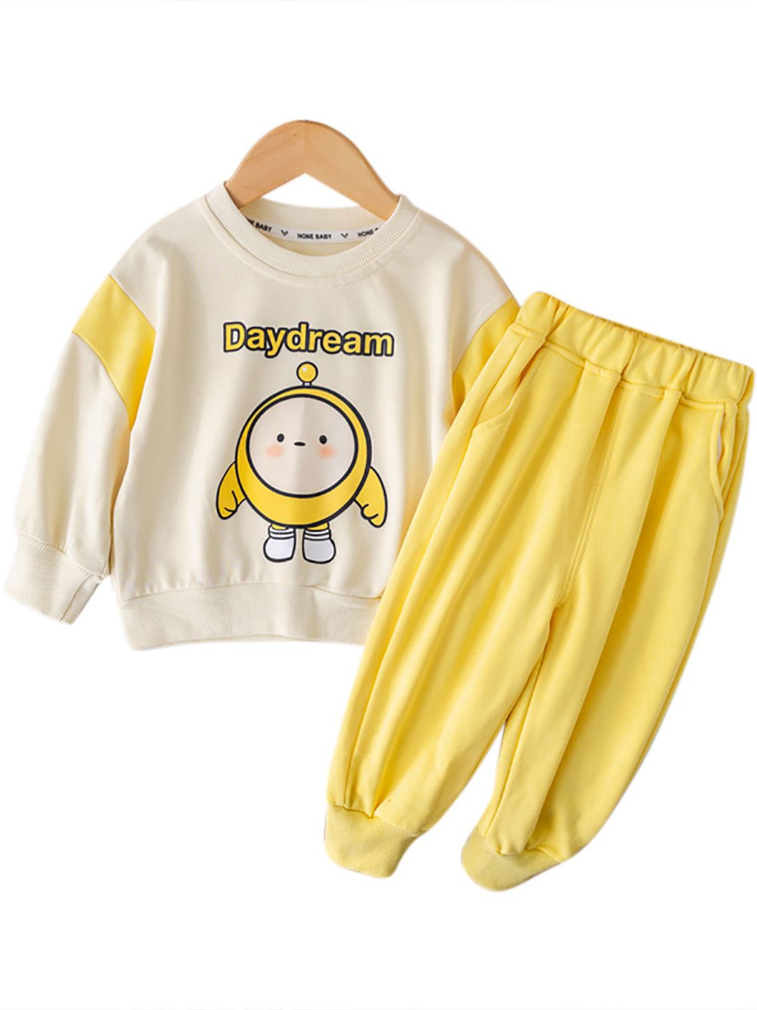 

StyleCast x Revolte Kids Colourblocked Pure Cotton Top With Trousers, Yellow