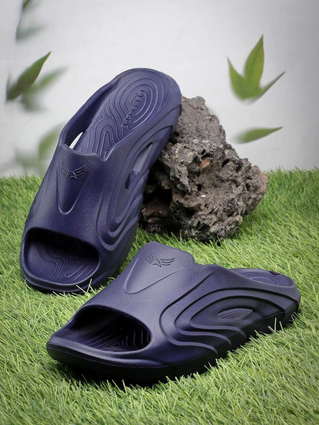 

BERSACHE Men Rubber Slider Flip Flops, Blue