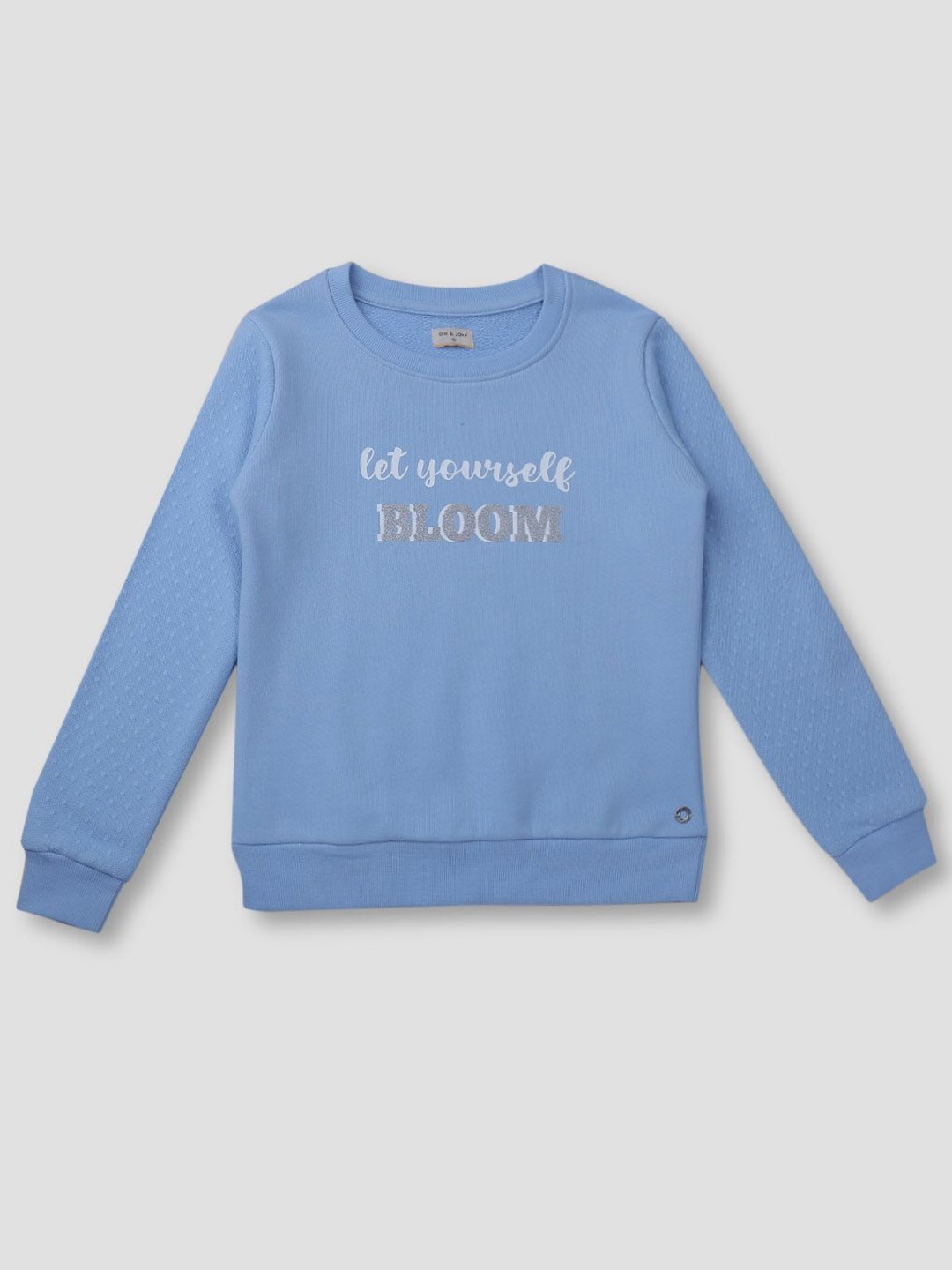 

Gini and Jony Girls Typography Printed Round Neck Cotton Pullover Sweatshirt, Blue