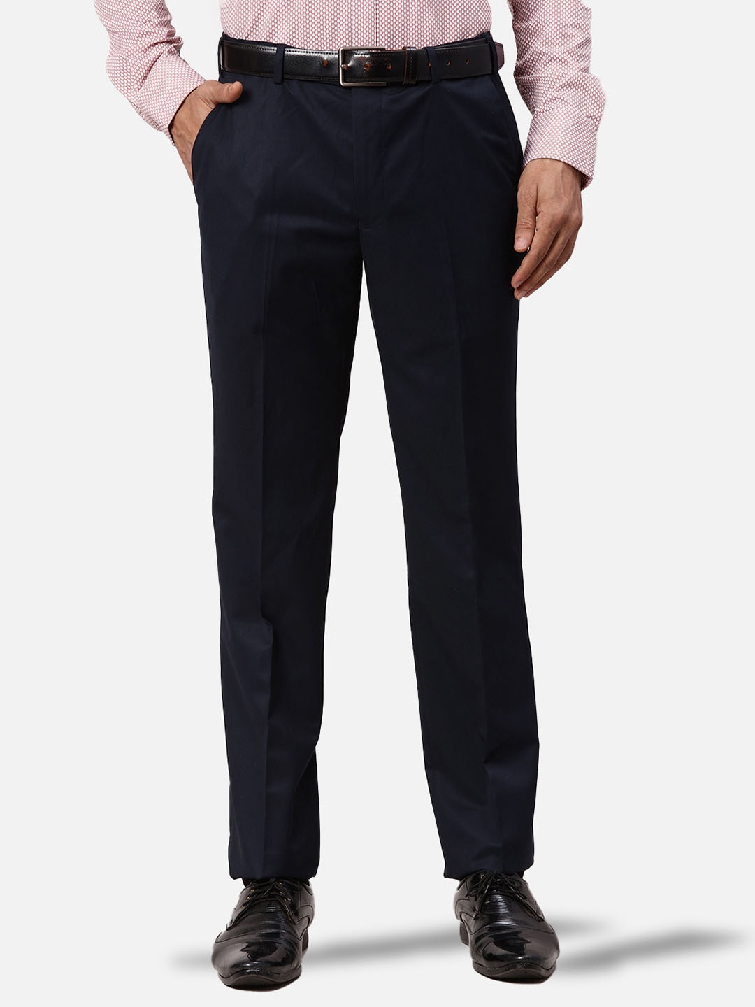 

Park Avenue Men Slim Fit Trousers, Navy blue