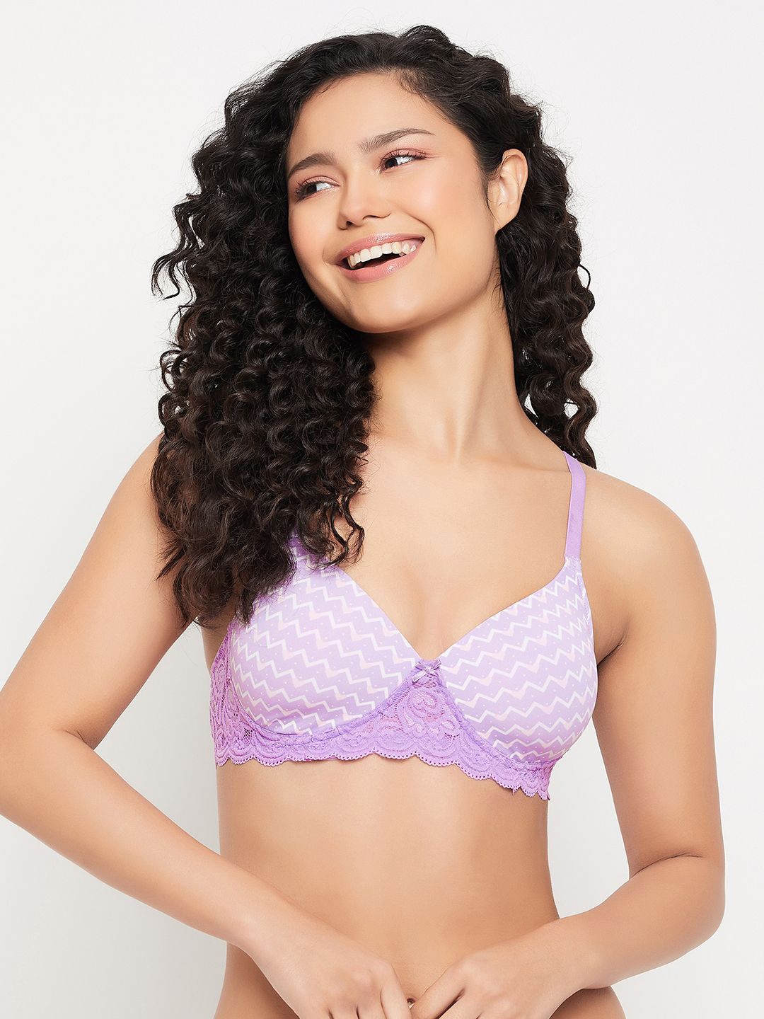 

Clovia women Geometric Full Coverage Lightly Padded Bra, Purple