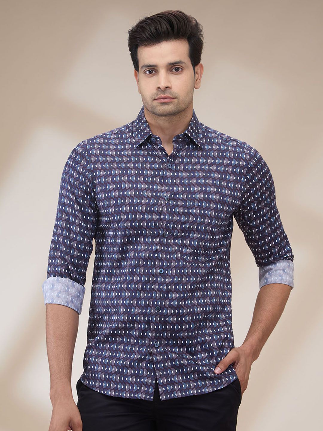 

ColorPlus Men Floral Opaque Printed Casual Shirt, Violet