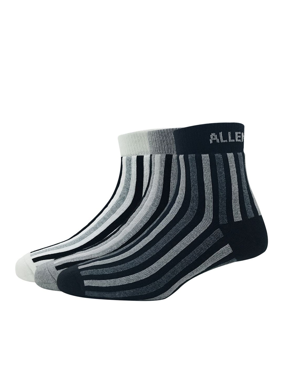 

Allen Solly Men Pack Of 3 Patterned Quarter Length Socks, White