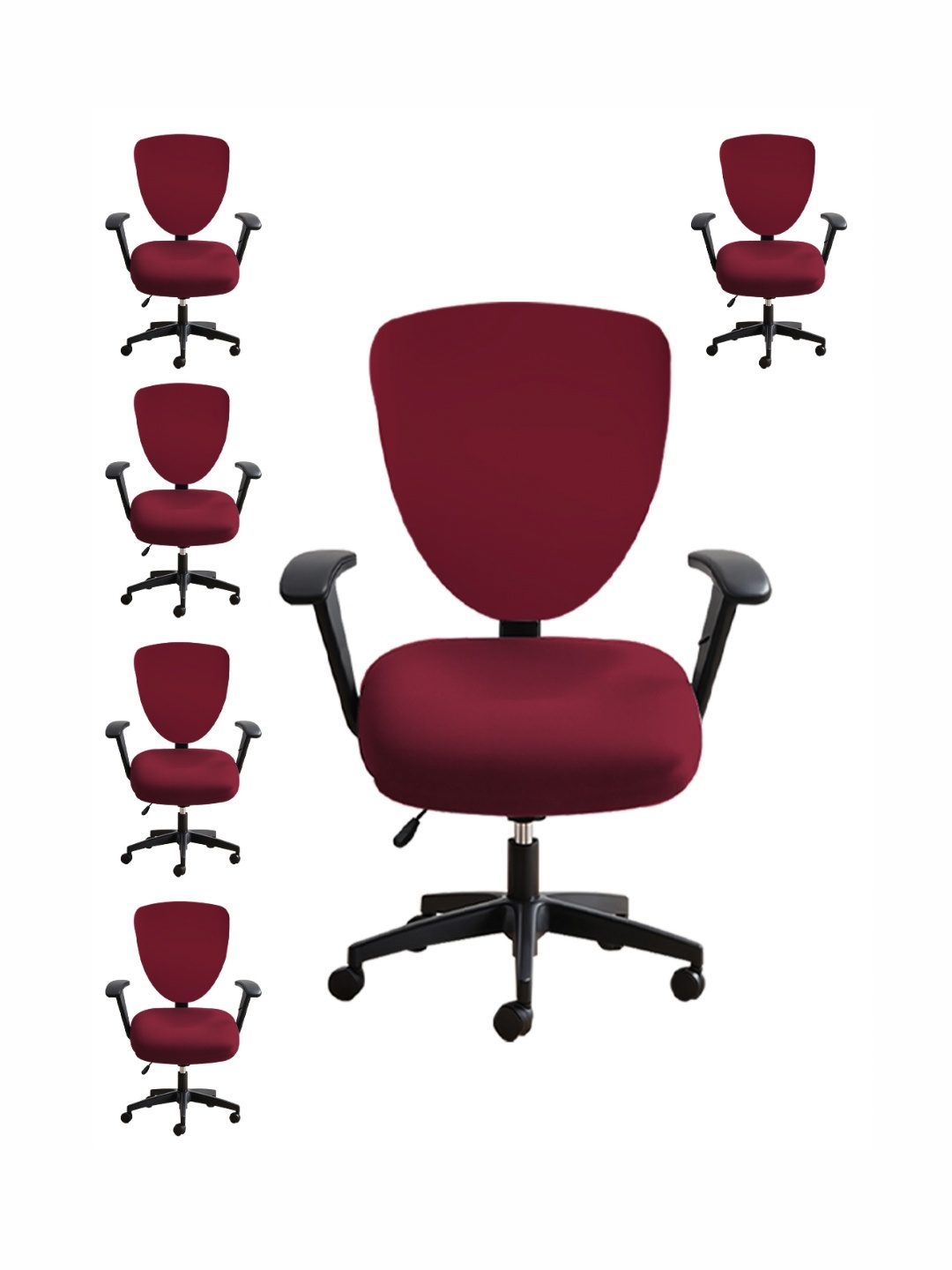 

Lazi Maroon 6 Pieces Stretchable 200GSM Office Chair Covers