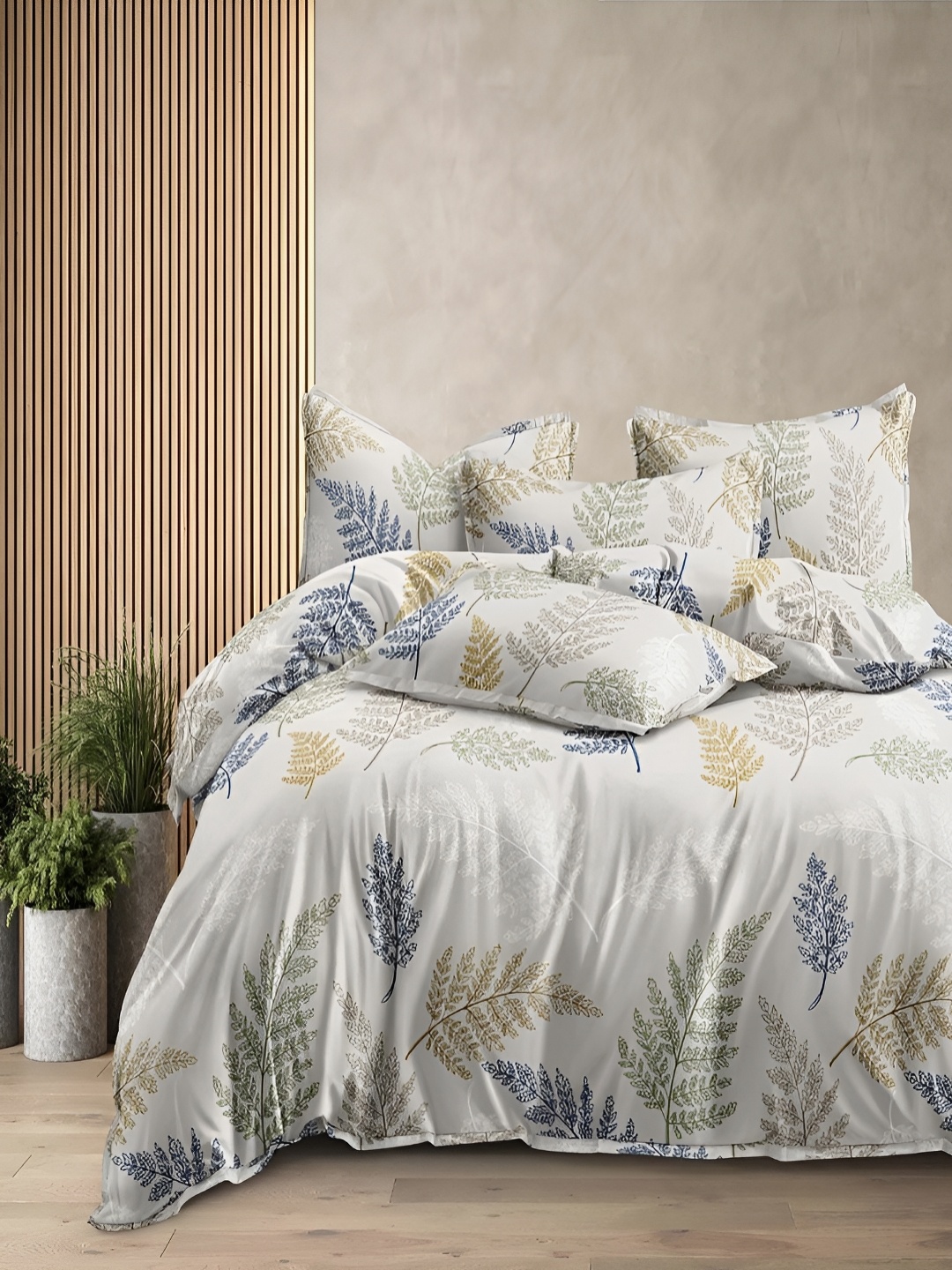 

CHICERY Blue & White Floral Printed Pure Cotton Double Bed Duvet Cover With Zipper