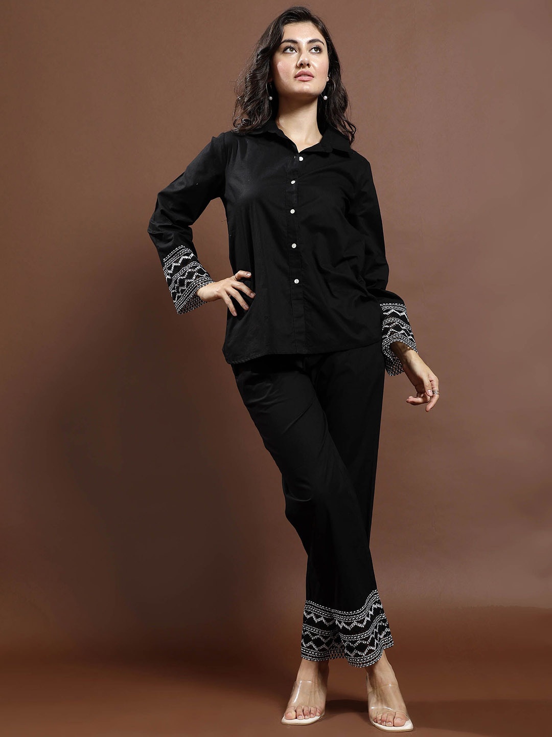 

Athena Pure Cotton Shirt & Trousers, Black