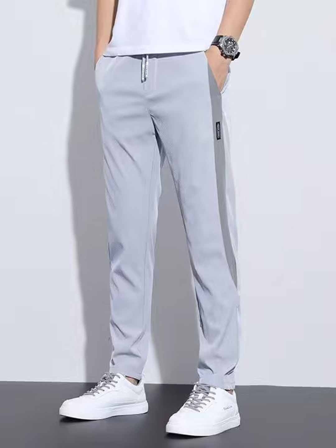 

StyleCast Men Solid Joggers Trousers, Grey