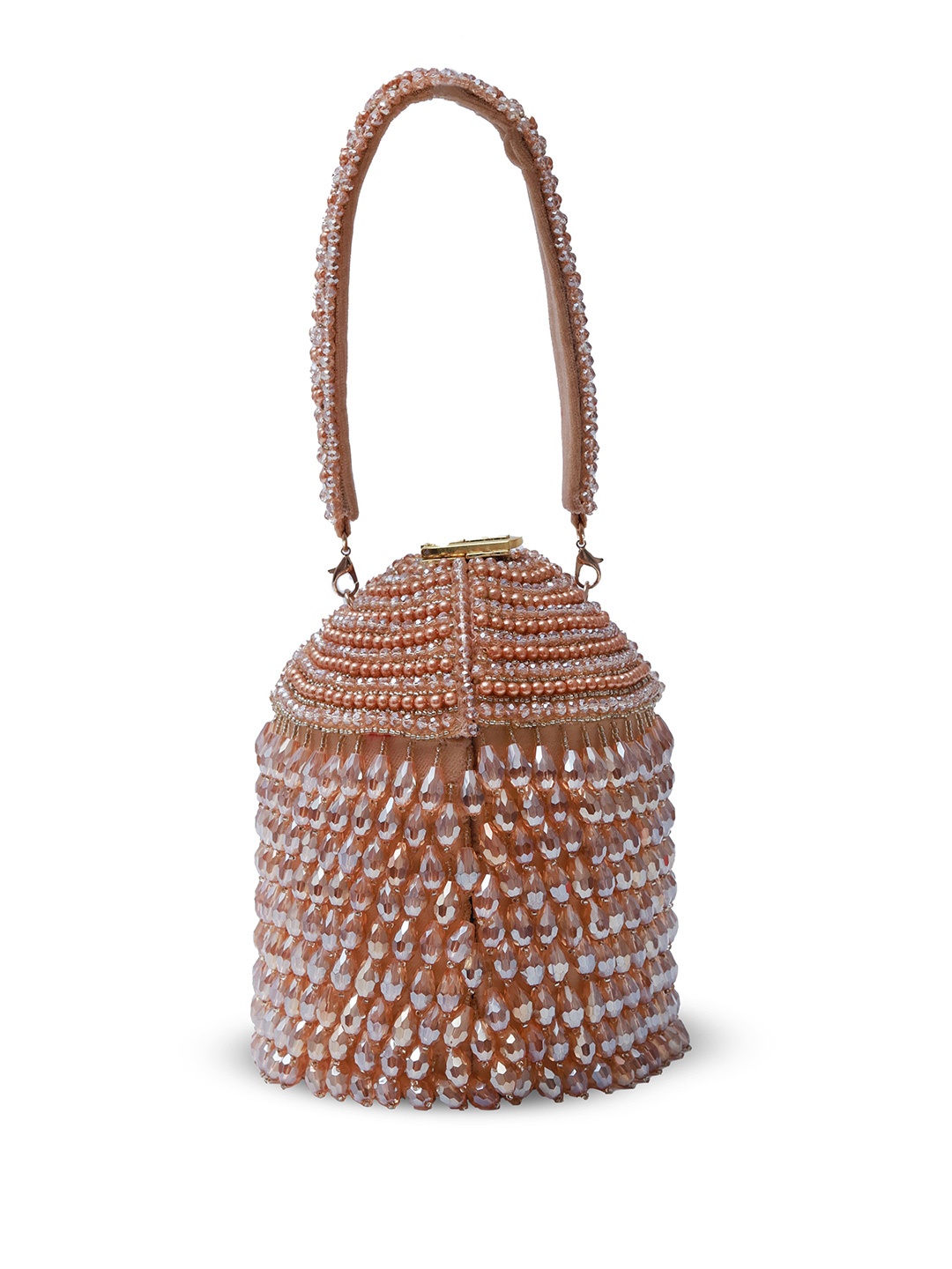 

THE TAN CLAN Embroidered Box Clutch, Gold