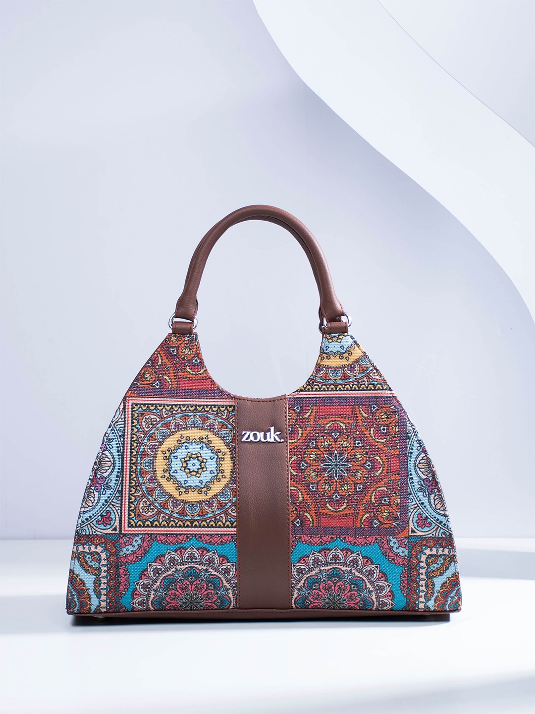 

ZOUK Women Geometric Printed Satchel Bag, Blue
