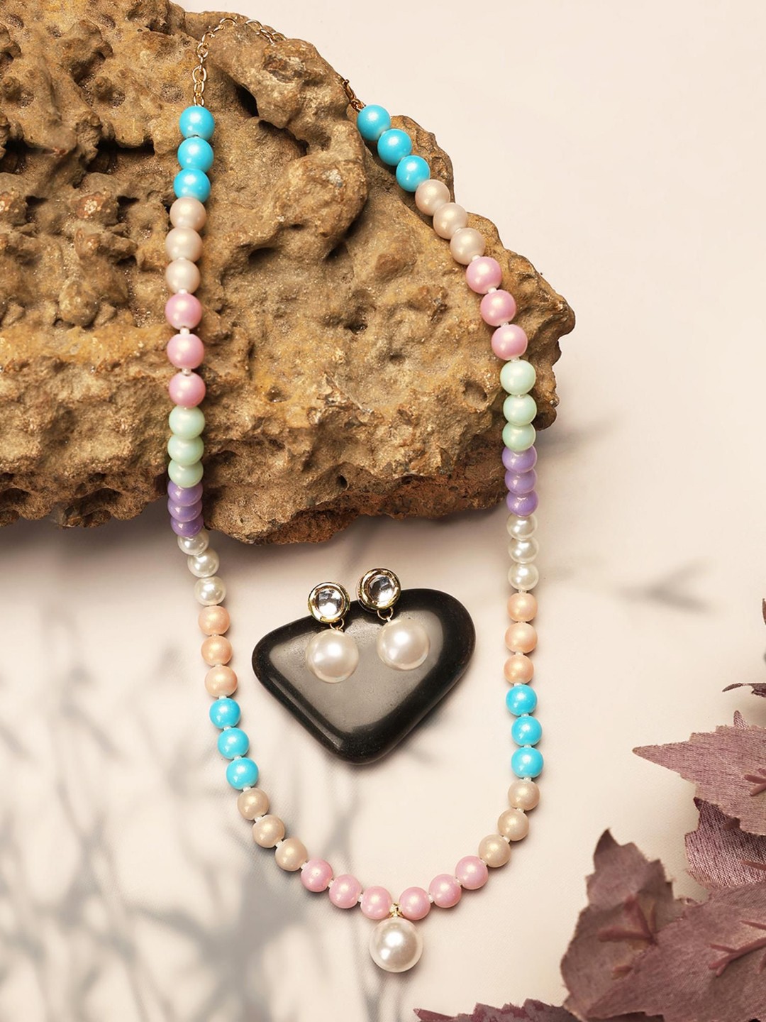 

ANIKAS CREATION Gold-Plated Pearls Beaded Jewellery Set