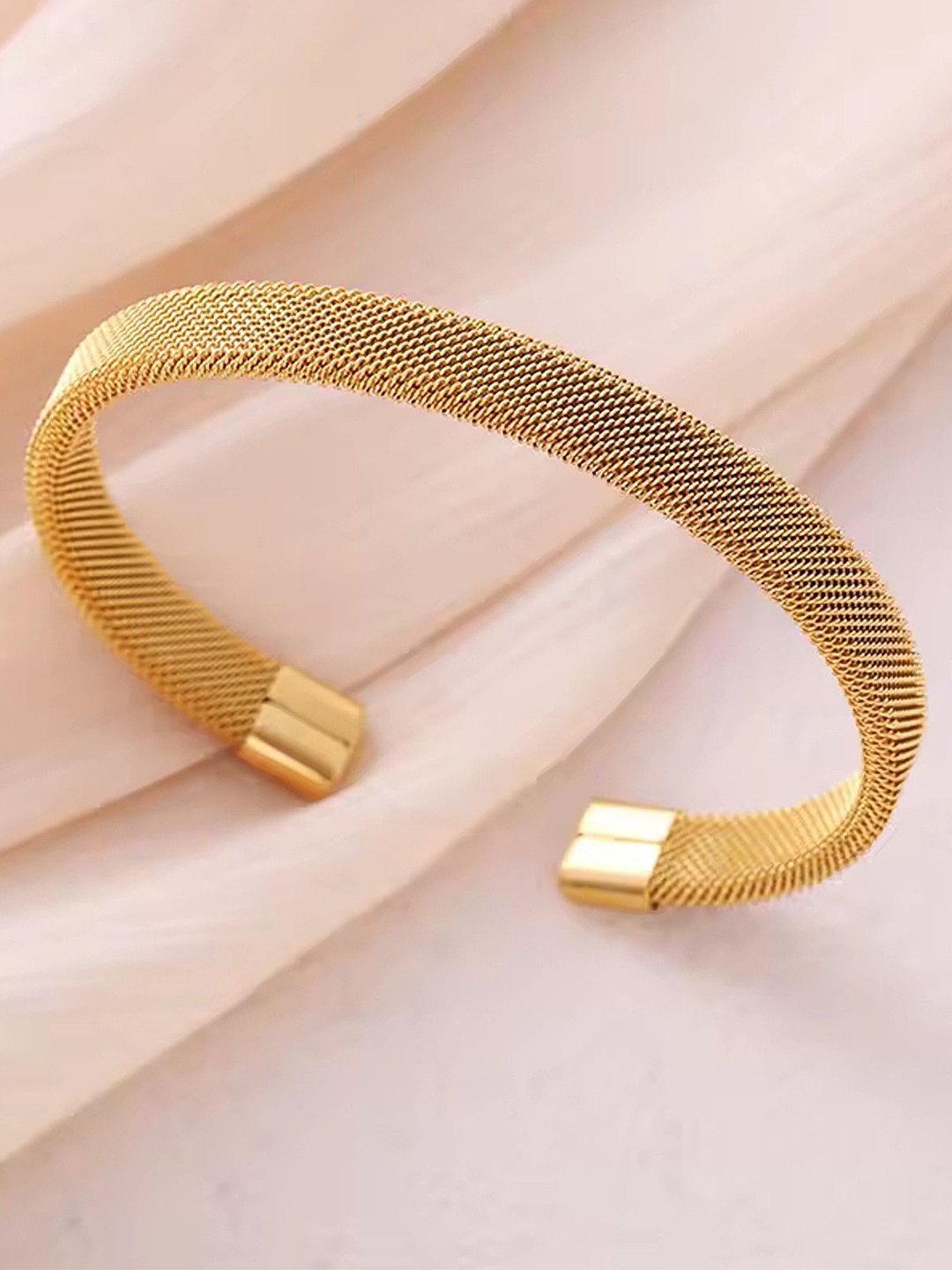 

Heer Collection Men Stainless Steel Cuff Bracelet, Gold