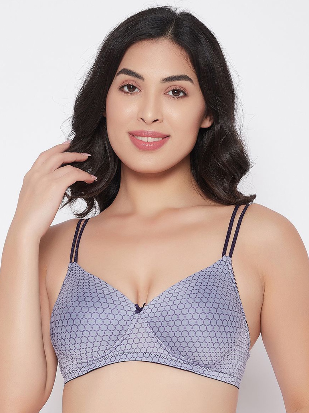 

Clovia Women Full Coverage Lightly Padded. Wire Free T-shirt Bra, Purple