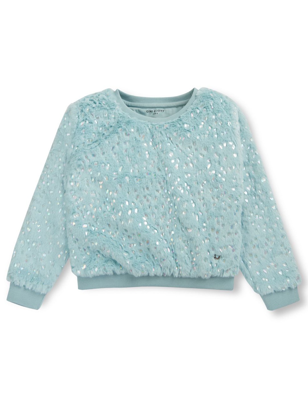 

Gini and Jony Girls Graphic Printed Round Neck Cotton Pullover Sweatshirt, Blue