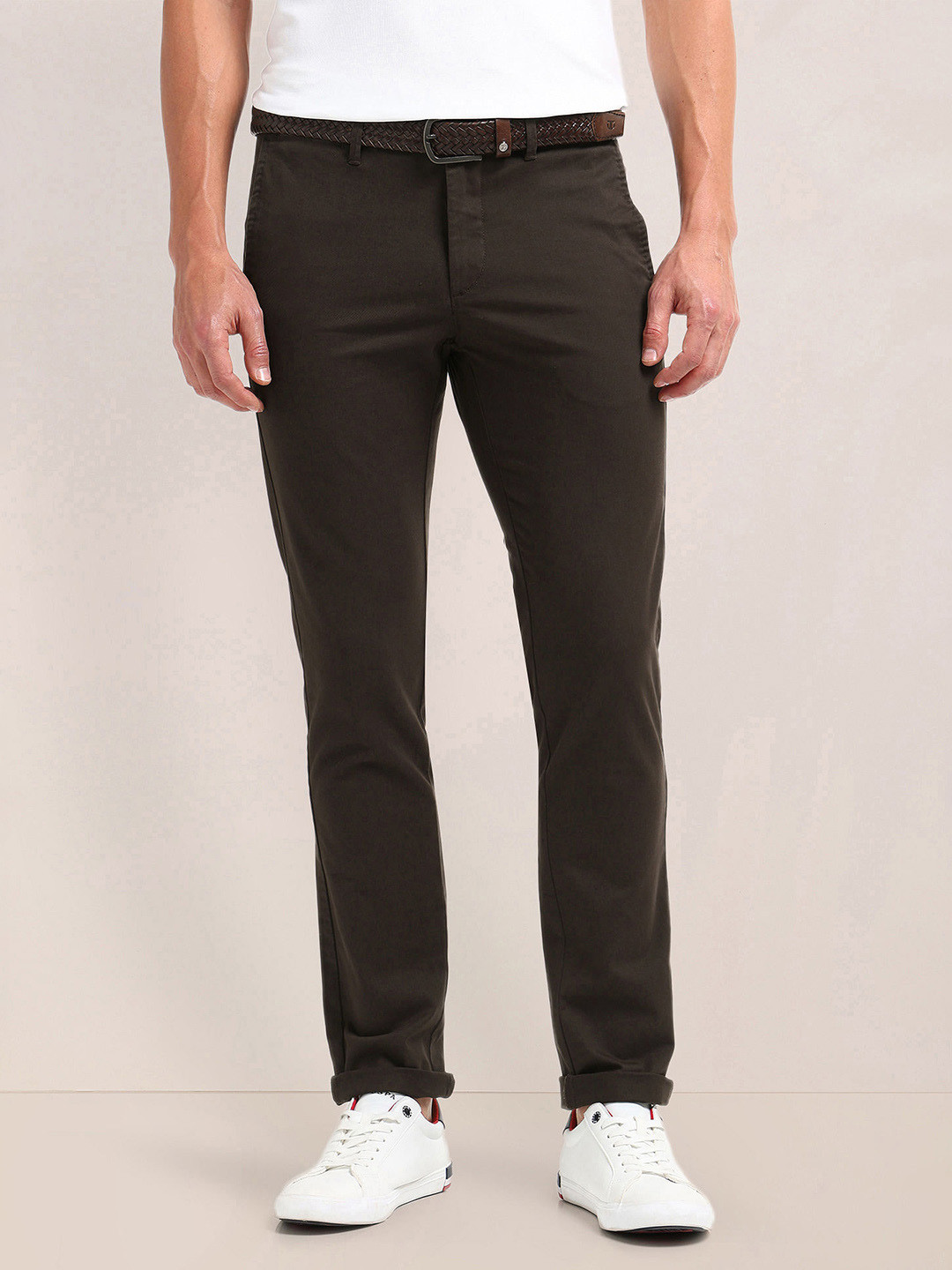 

U.S. Polo Assn. Men Slim Fit Trousers, Brown