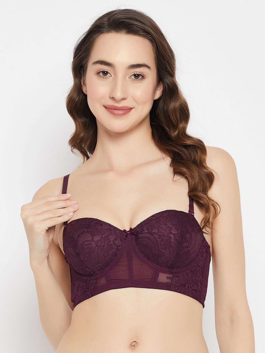 

Clovia Bralette Full Coverage Underwired Lightly Padded Bra, Purple