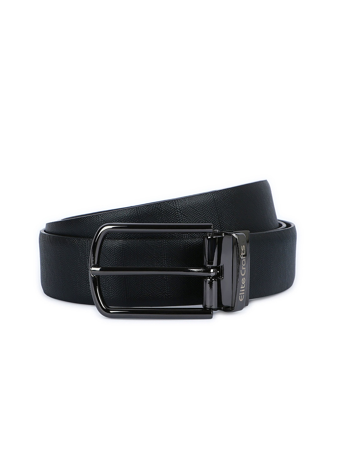 

Elite Crafts Men Textured Leather Reversible Formal Belt, Black