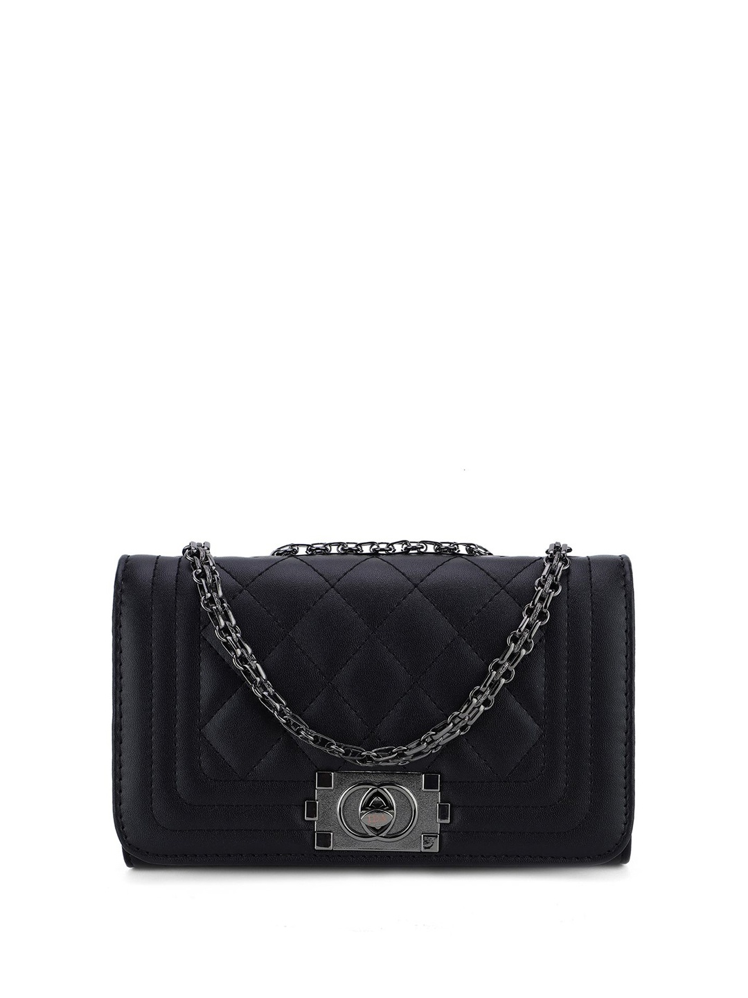 

IDA Women PU Quilted Sling Bag, Black