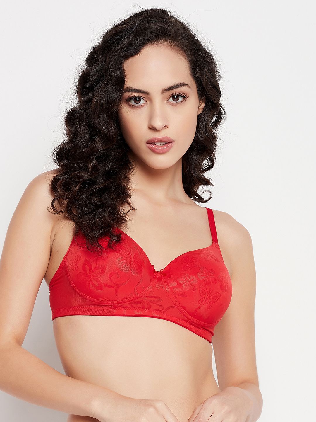 

Clovia Lightly Padded Full Coverage T-shirt Bra, Red