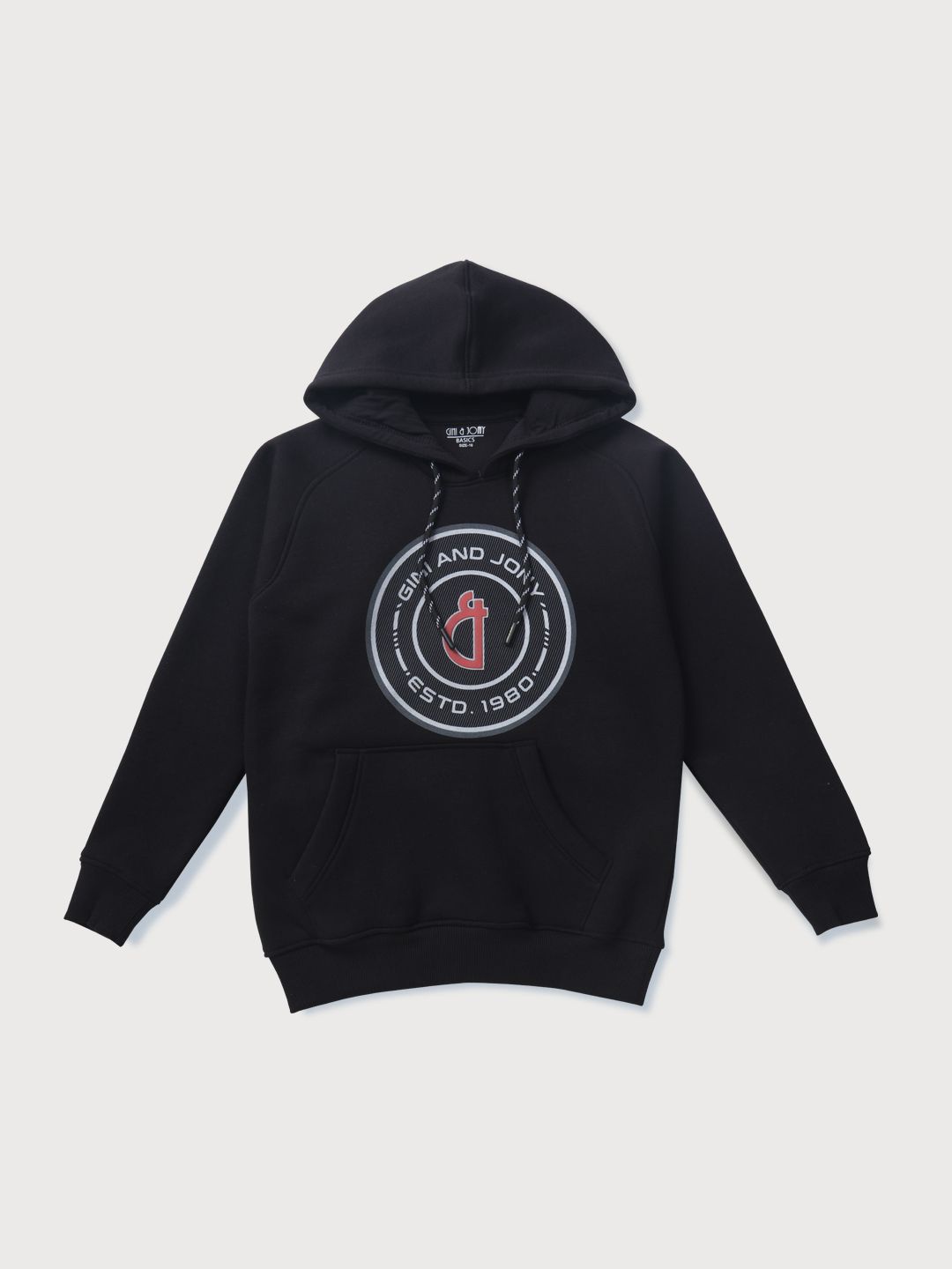 

Gini and Jony Boys Brand Logo Printed Hooded Cotton Pullover Sweatshirt, Black