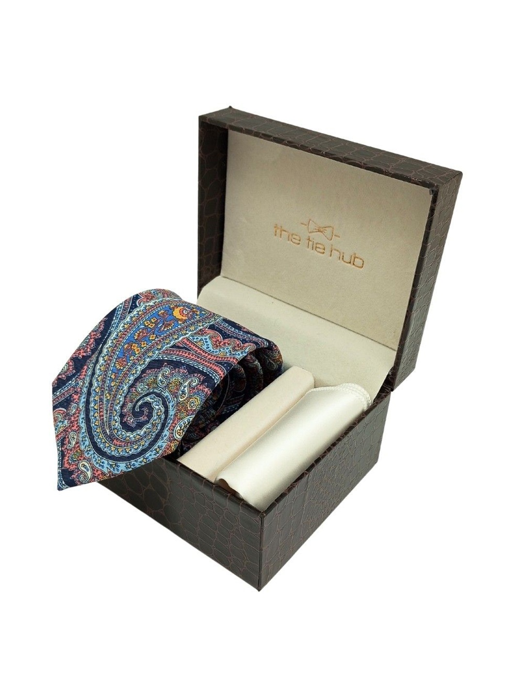 

The Tie Hub Men Accessory Gift Set Of Tie & Pocket Square, Blue