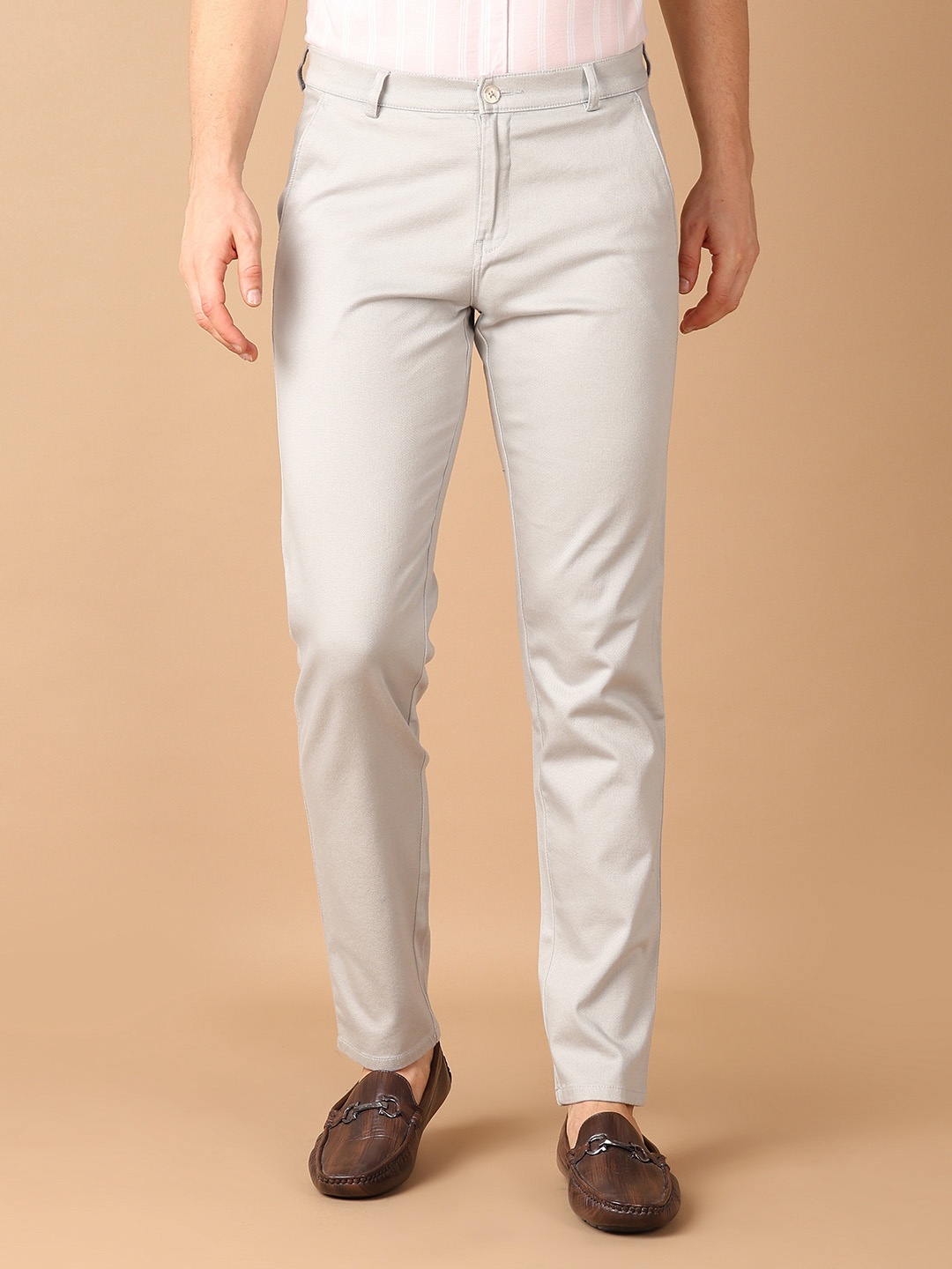 

V-Mart Men Solid Slim Fit Trousers, Grey