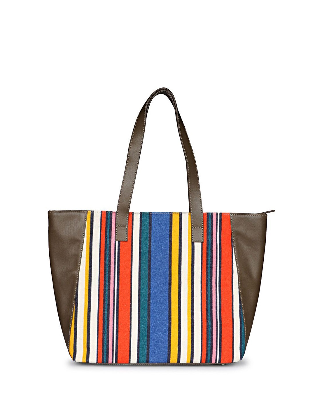 

Favore Women Colourblocked Leather Shopper Tote Bag, Brown
