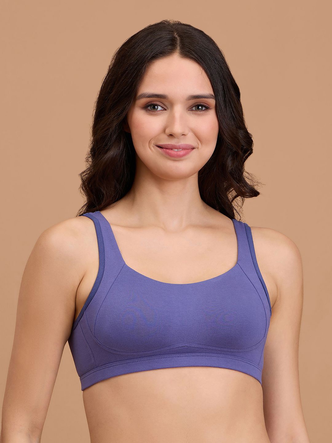 

Nykd Women Medium Coverage Solid Super Support T shirt Bra, Purple