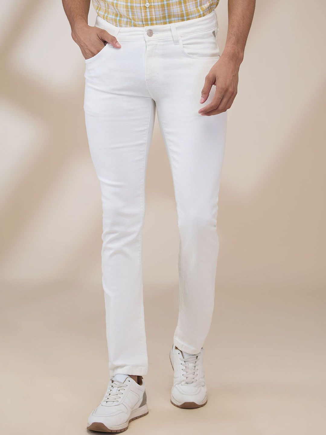 

ColorPlus Men Slim Fit Solid White Jeans