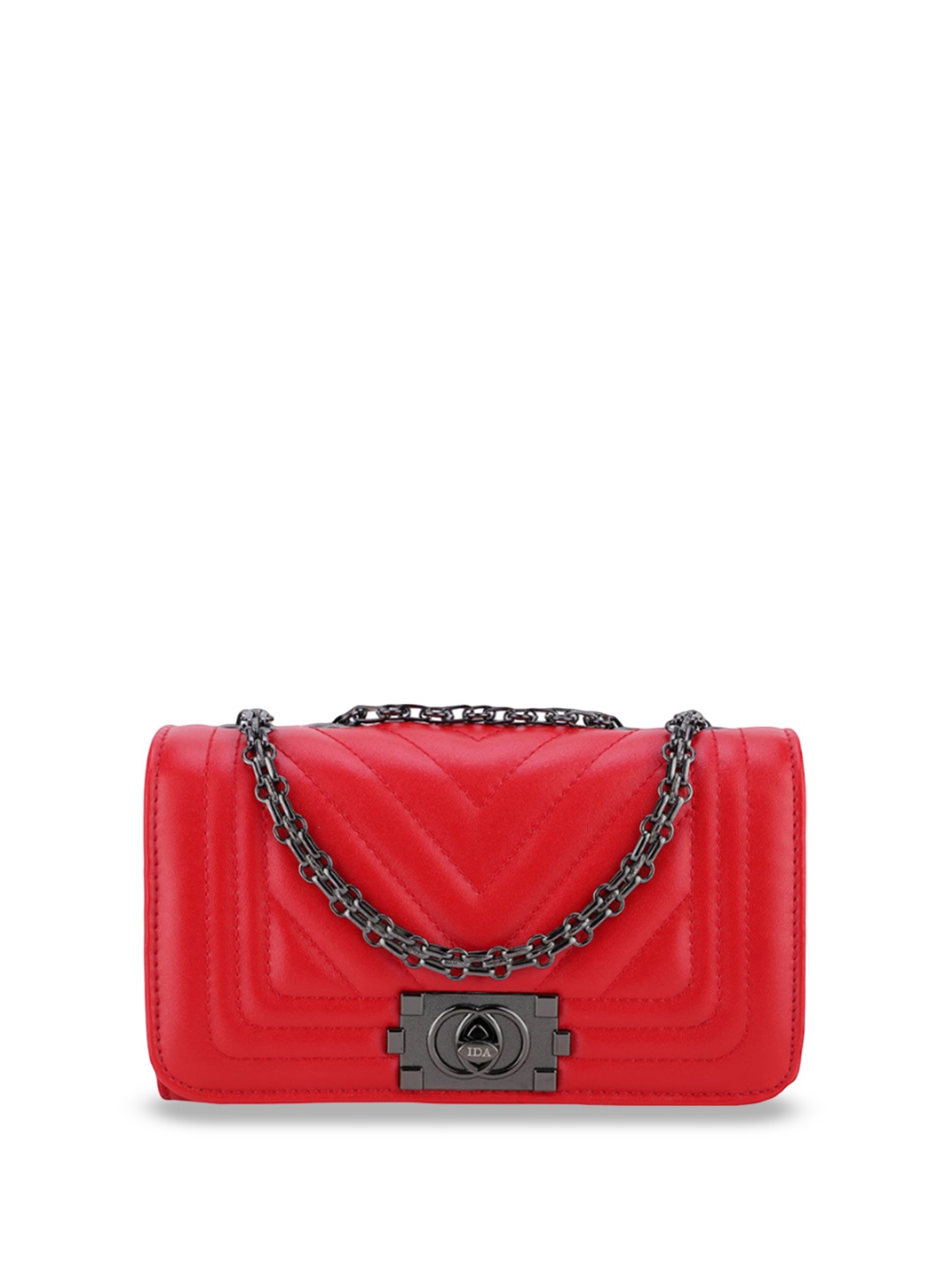 

IDA Quilted PU Sling Bag, Red