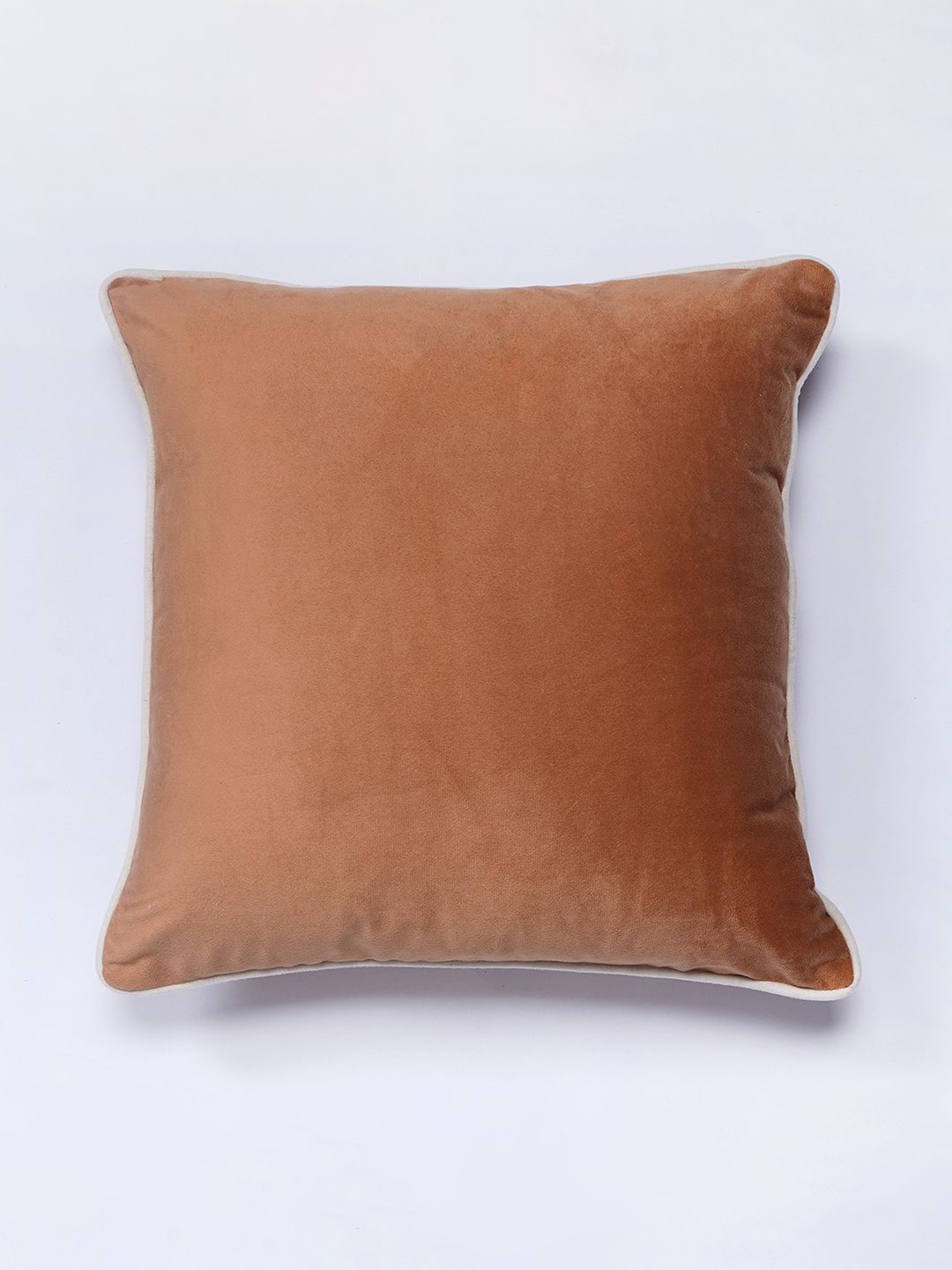 

SANSKRUTIHOMES Peach-Coloured Velvet Square Cushion Covers