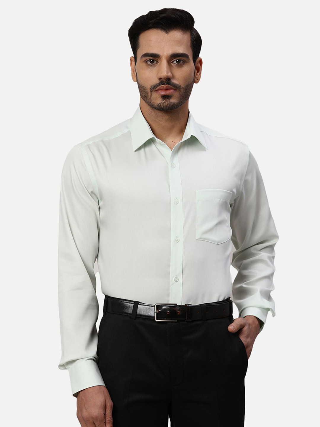 

Park Avenue Men Spread Collar Solid Cotton Formal Shirt, White