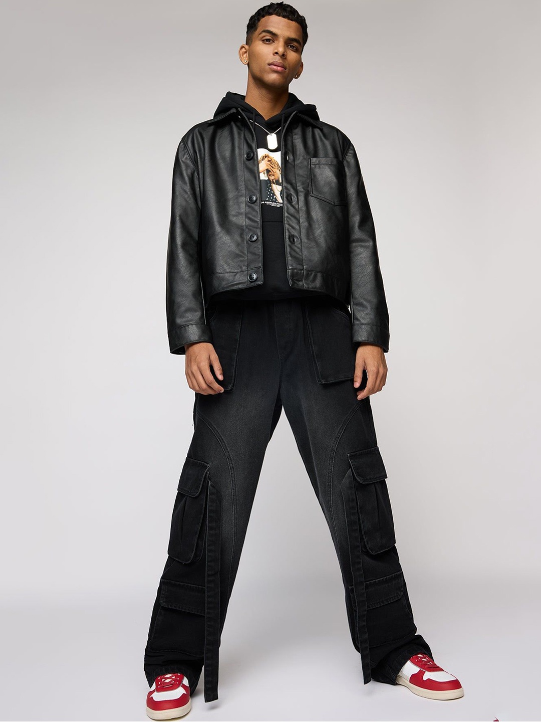 

FREAKINS Men Straight Fit High-Rise Jeans, Black