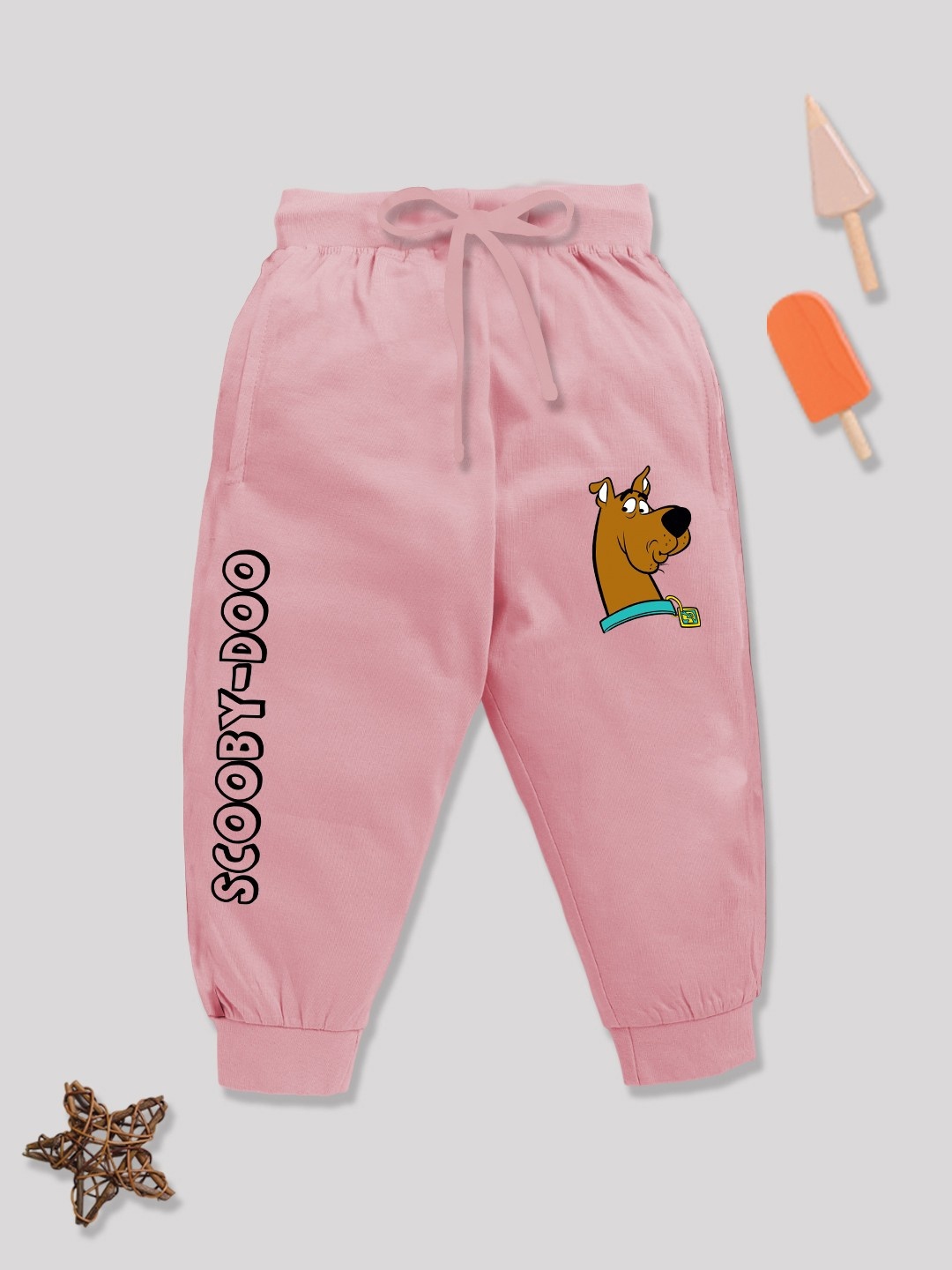 

YK X Minute Mirth Boys Scooby-Doo Printed Pure Cotton Joggers, Peach