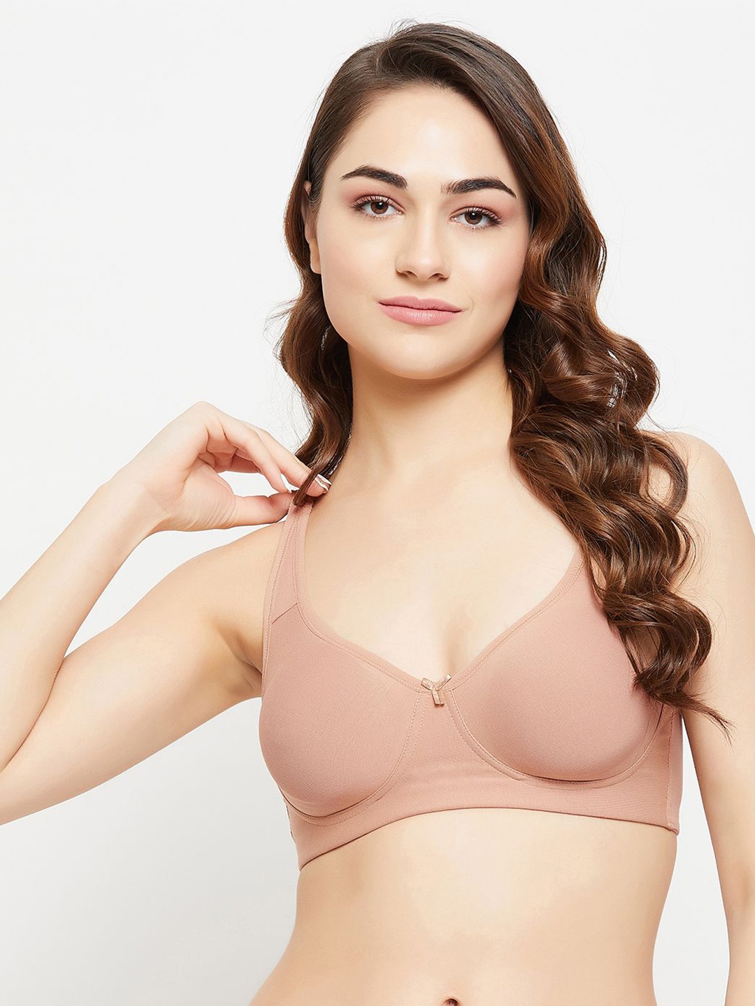 

Clovia Solid Non-Padded Full Cup Wire Free T-shirt Bra, Beige
